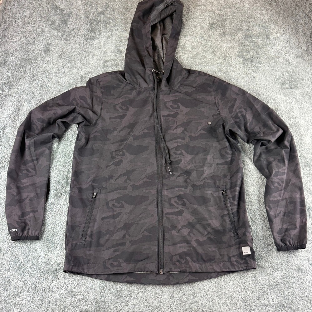 Vuori Camo Full Zip Hooded Lightweight Jacket Trainer Shell Womens‎ Size S